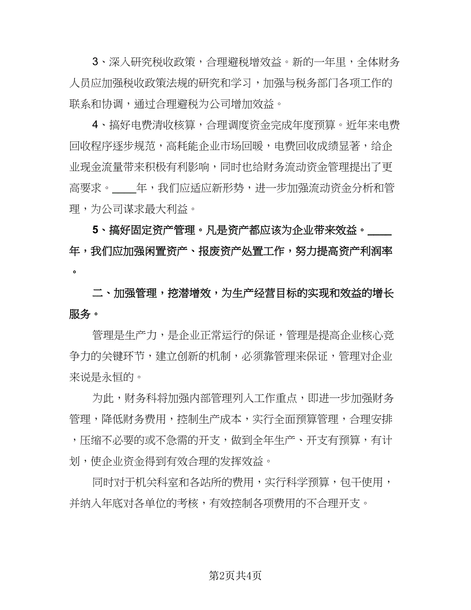 公司财务的个人工作计划标准模板（2篇）.doc_第2页