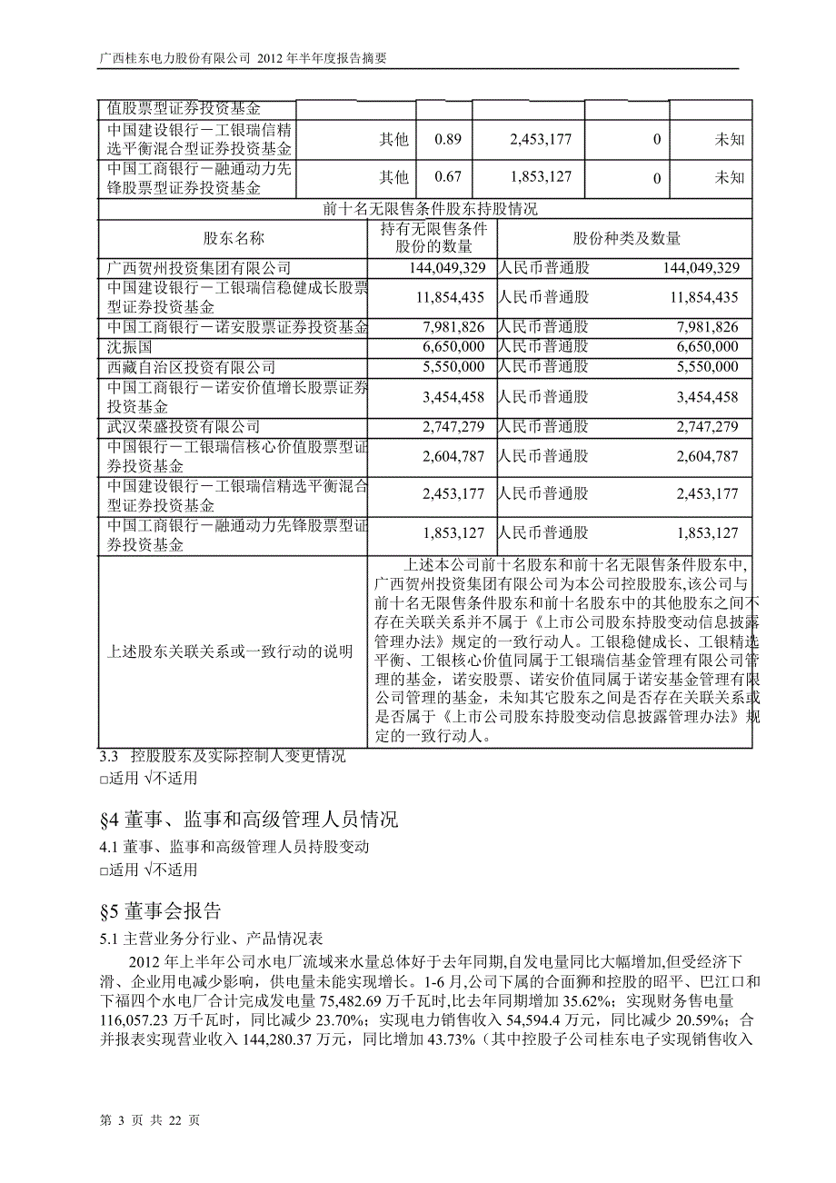 600310 桂东电力半年报摘要_第3页