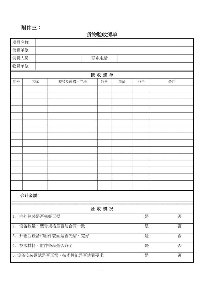 货物验收清单.doc
