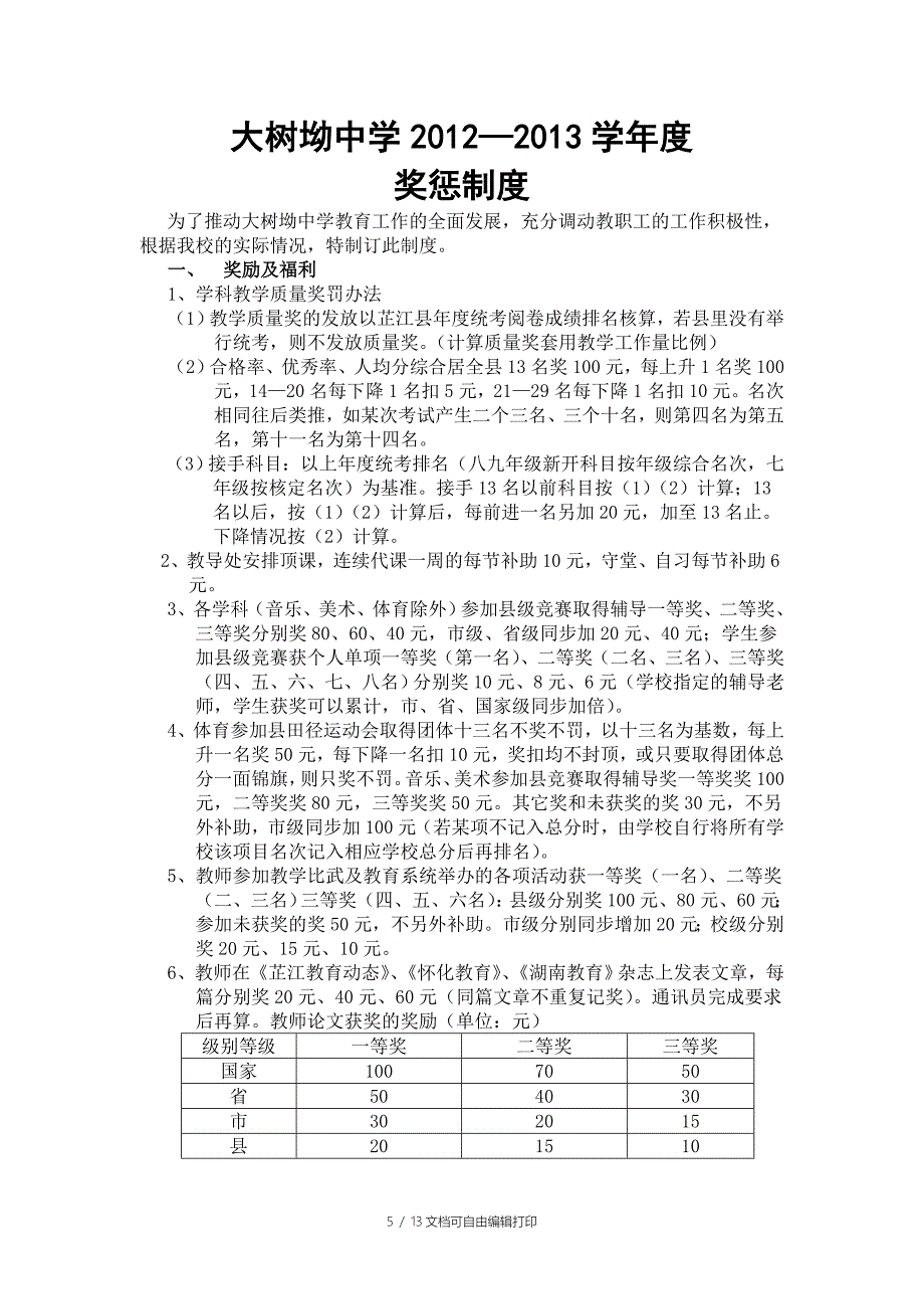 初中学校教师考核方案_第5页