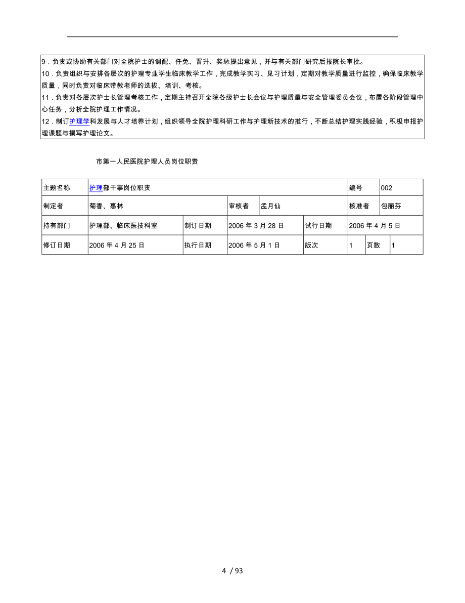 护理岗位职责与岗位说明书_第4页