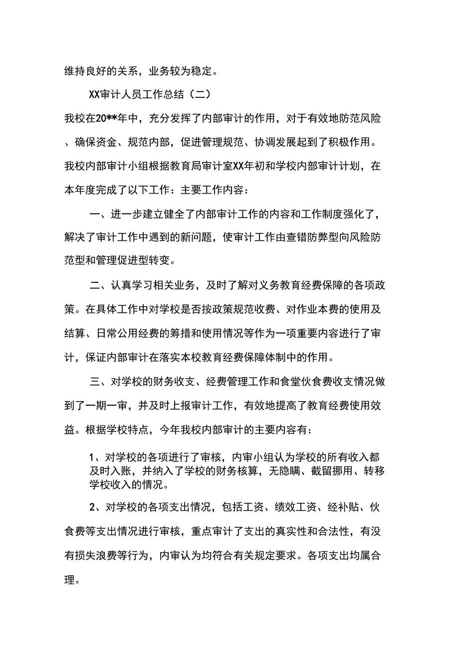 XX审计人员工作总结精选_第2页