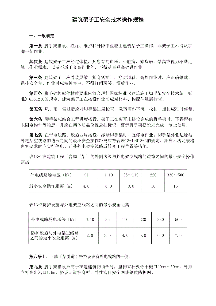 建筑架子工安全技术操作规程_第1页