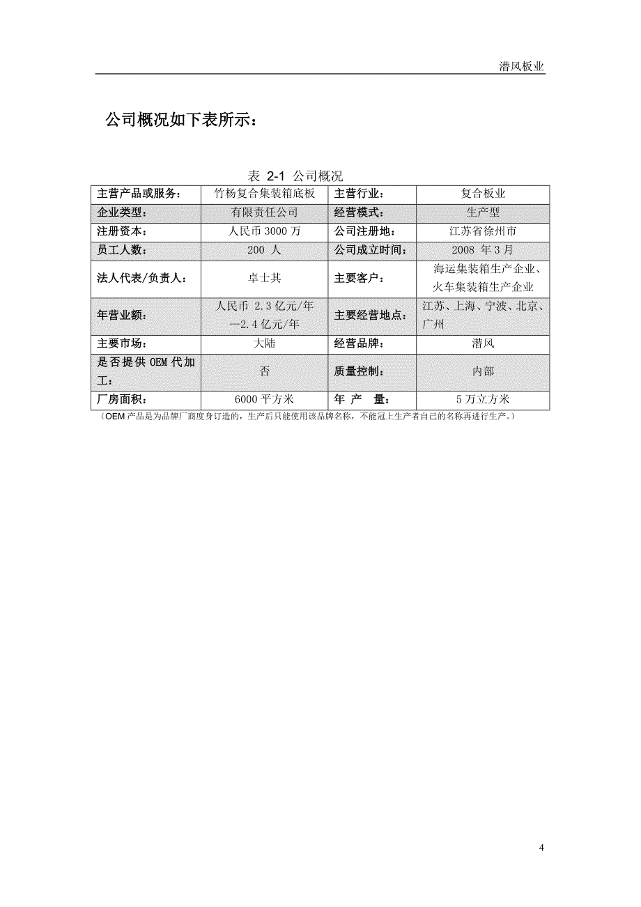 江苏潜风竹杨板业有限公司创业计划书_第4页