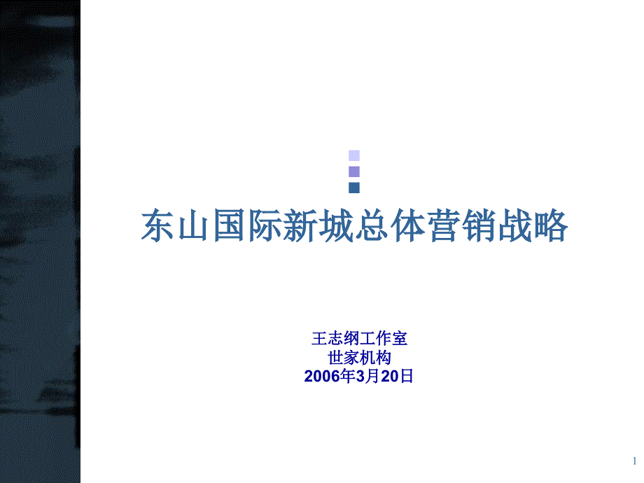 东山国际新城总体营销战略_第1页