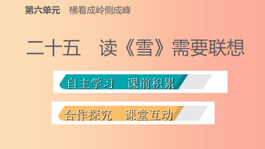 九年级语文下册第六单元25读雪需要联想习题课件苏教版.ppt_第2页