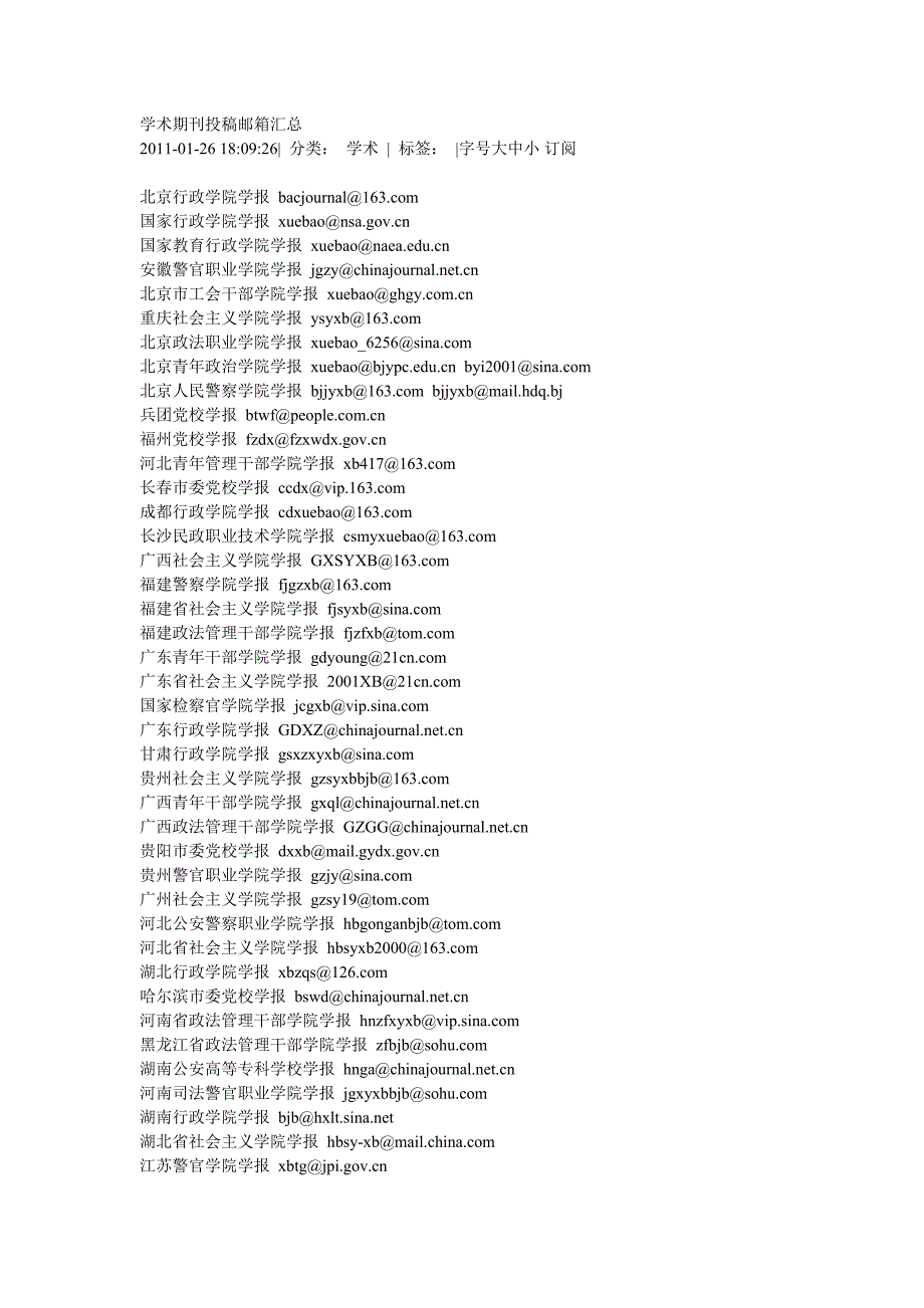 学术期刊投稿邮箱汇总_第1页