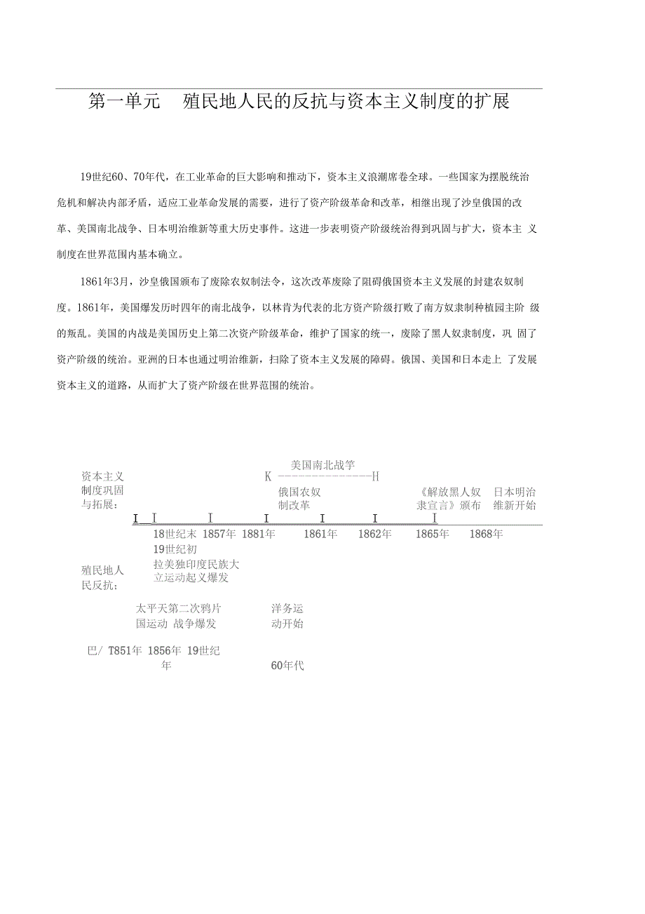 中考历史知识点思维导图与真题训练专题28殖民地人民的反抗与资本主义制度的扩展原卷版_第1页