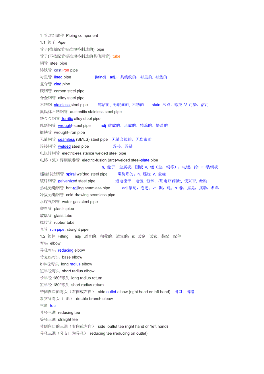 化工装置安装用英语词汇(现场安装和材料名称)（精品）_第3页