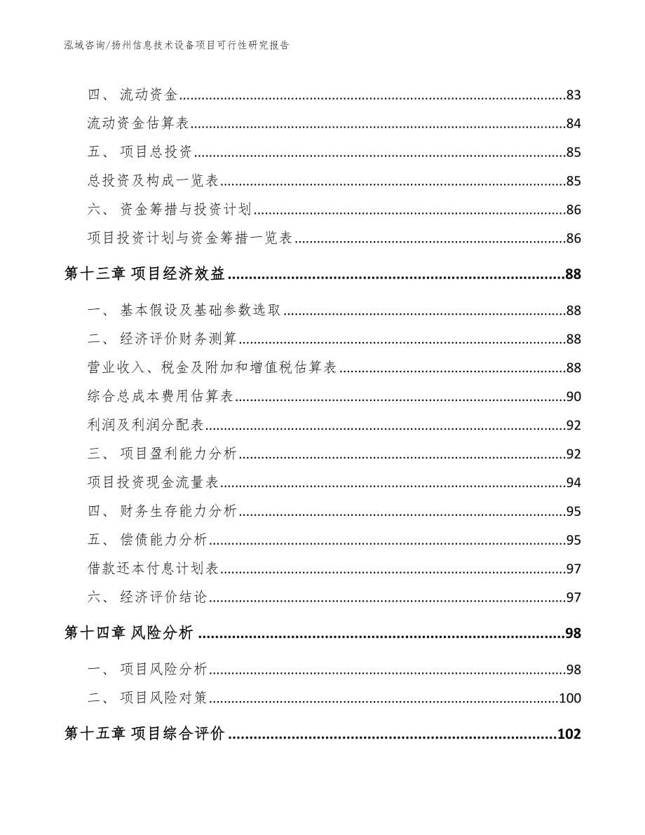 扬州信息技术设备项目可行性研究报告_第5页