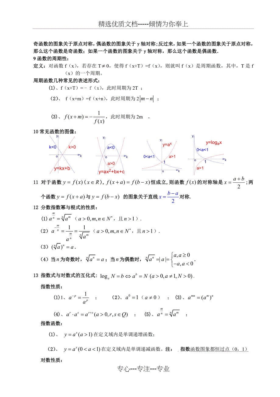 高中数学88个常用公式及结论总结_第3页