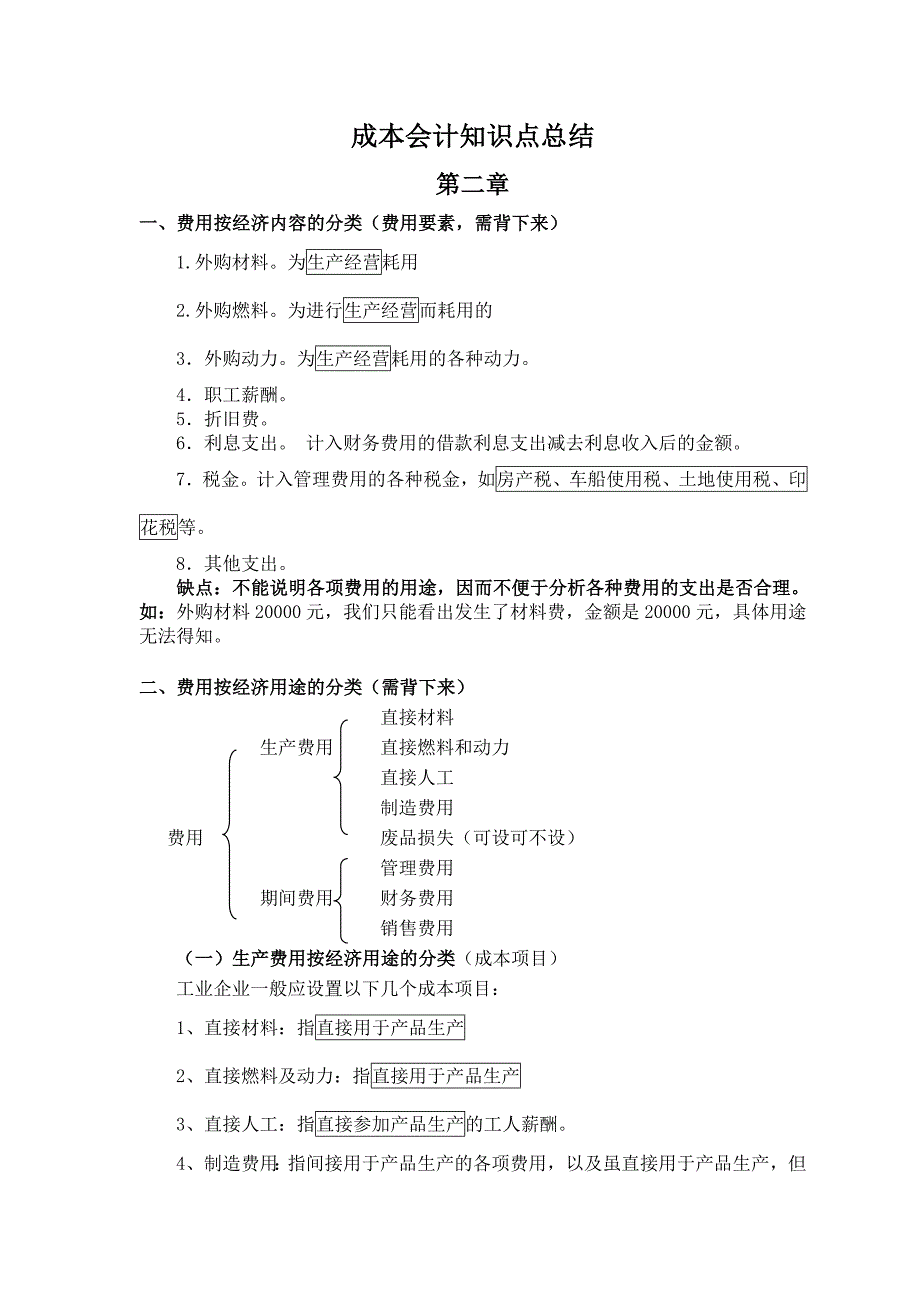 成本会计知识点总结_第1页