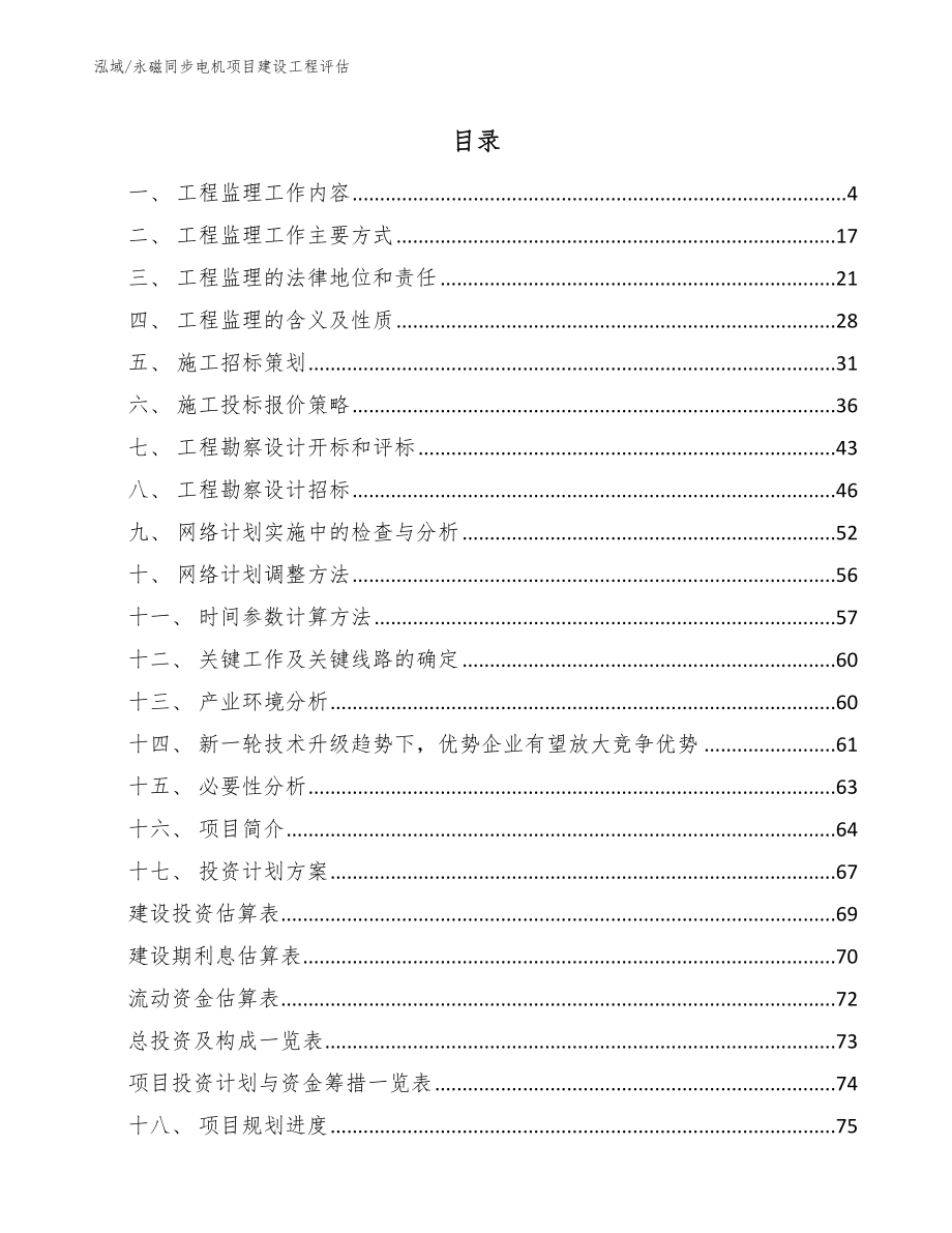 永磁同步电机项目建设工程评估_参考_第2页