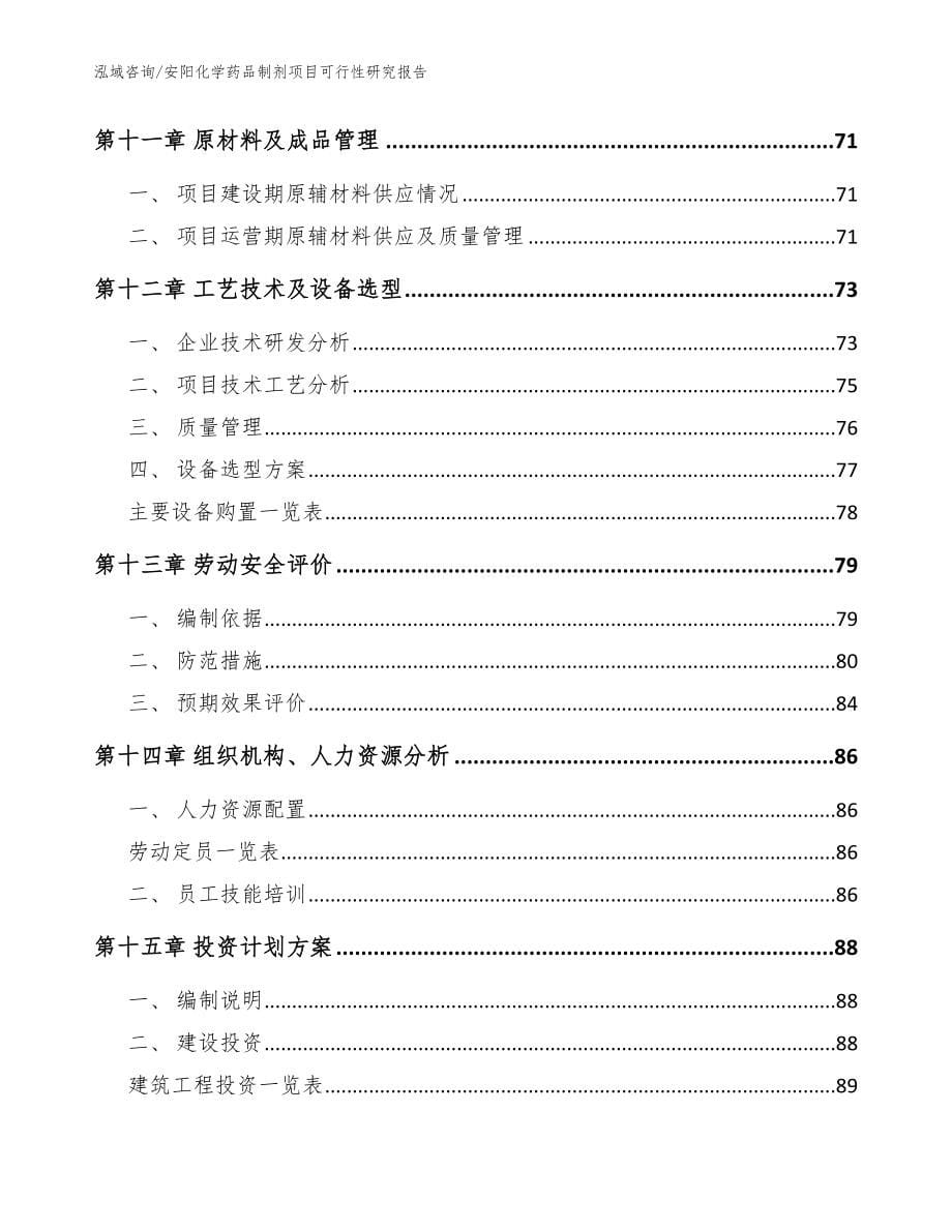 安阳化学药品制剂项目可行性研究报告范文_第5页