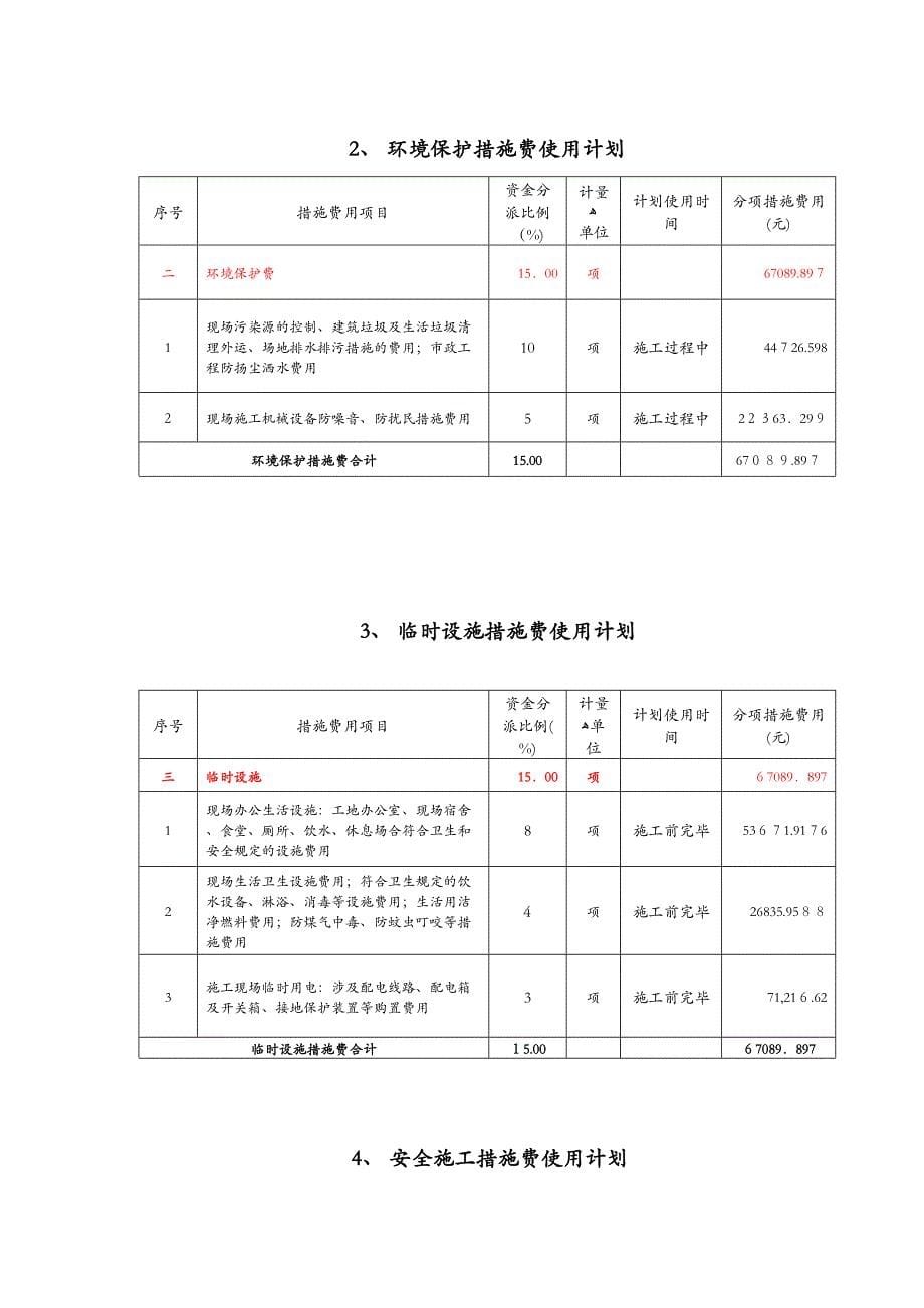 市政工程安全文明施工措施费提取和使用计划_第5页