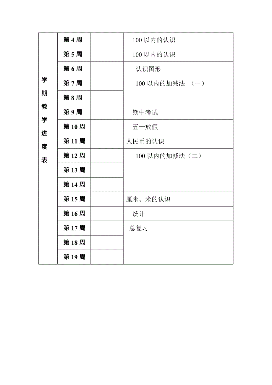 (完整版)新青岛版一年级数学下册教学计划(最新整理)_第4页