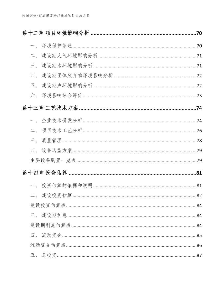 宜宾康复治疗器械项目实施方案（模板）_第5页