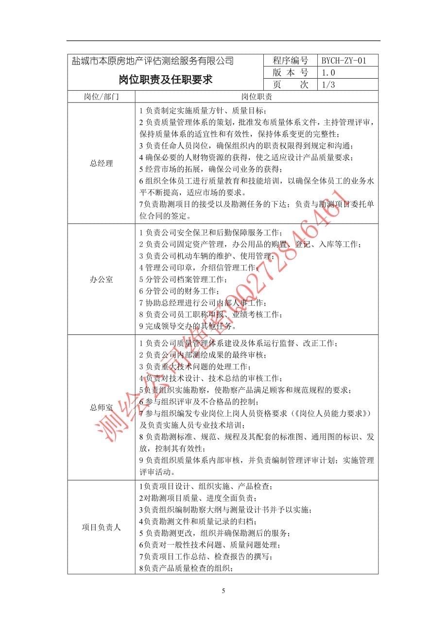 XX测绘公司质量管理体系文件.doc_第5页