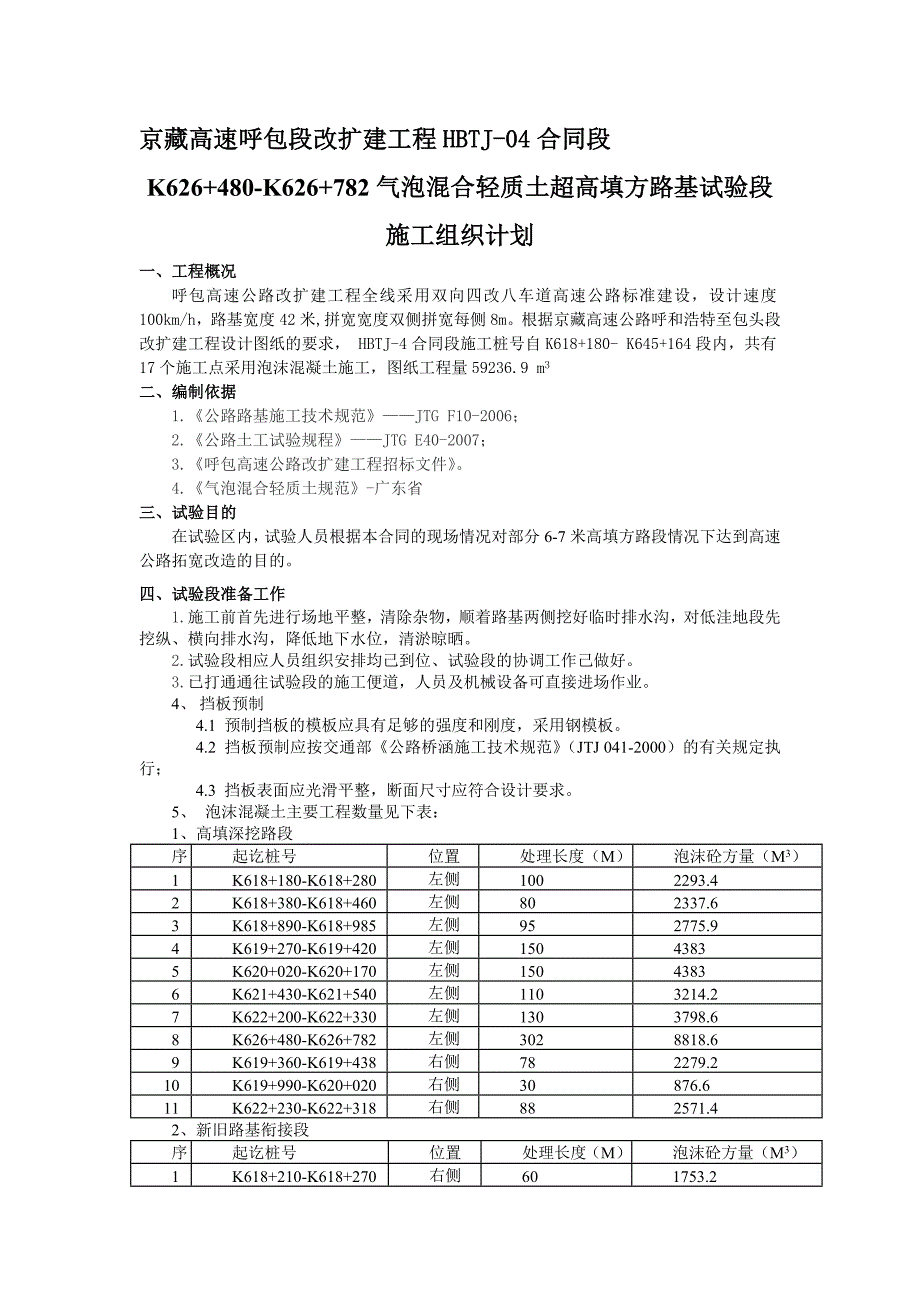 试验段气泡混合轻质土施工组织设计_第1页