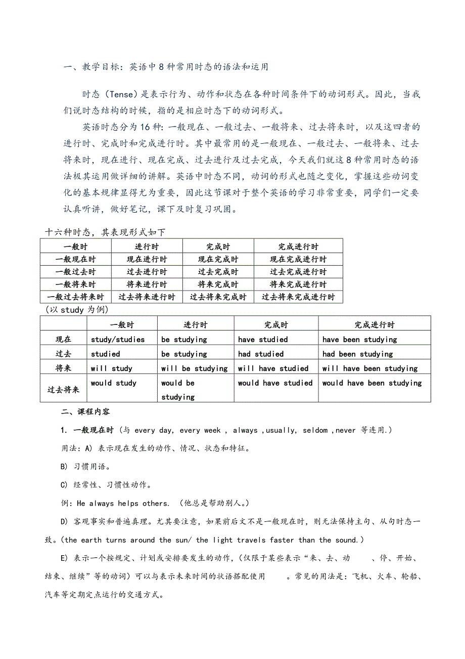 英语16种时态汇总_第1页