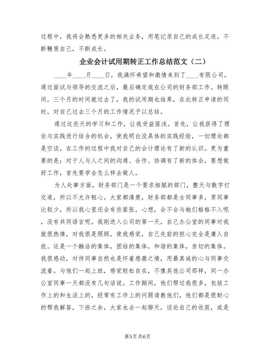 企业会计试用期转正工作总结范文（2篇）.doc_第5页