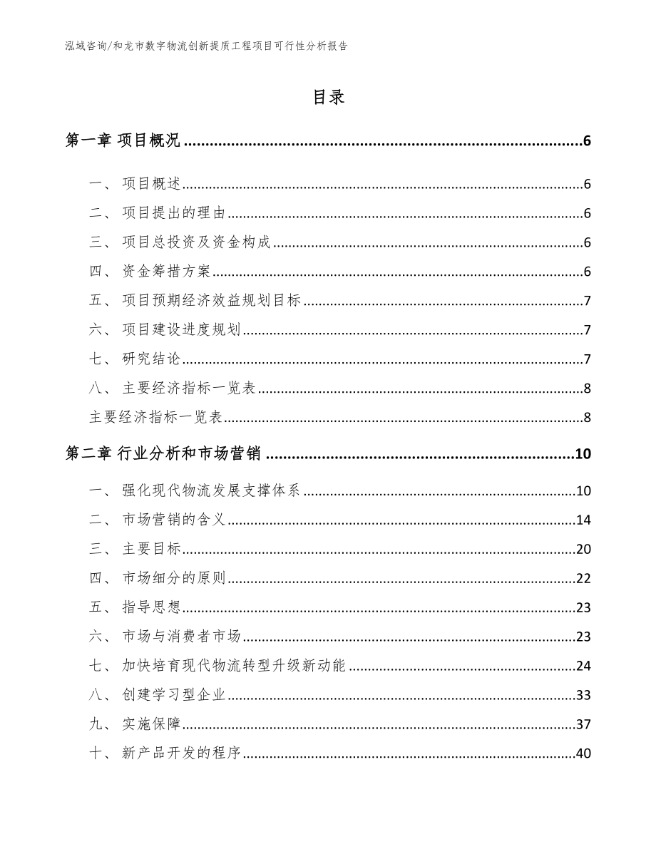 和龙市数字物流创新提质工程项目可行性分析报告（参考模板）_第1页