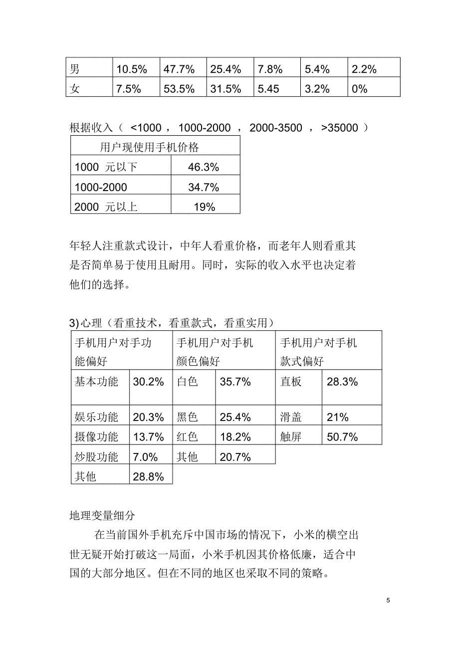 小米手机行业STP分析报告..._第5页