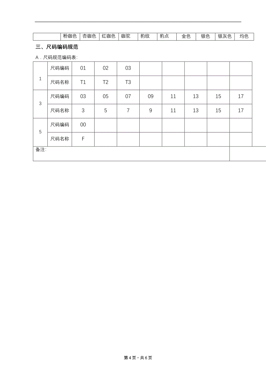 服饰编码规则表_第4页