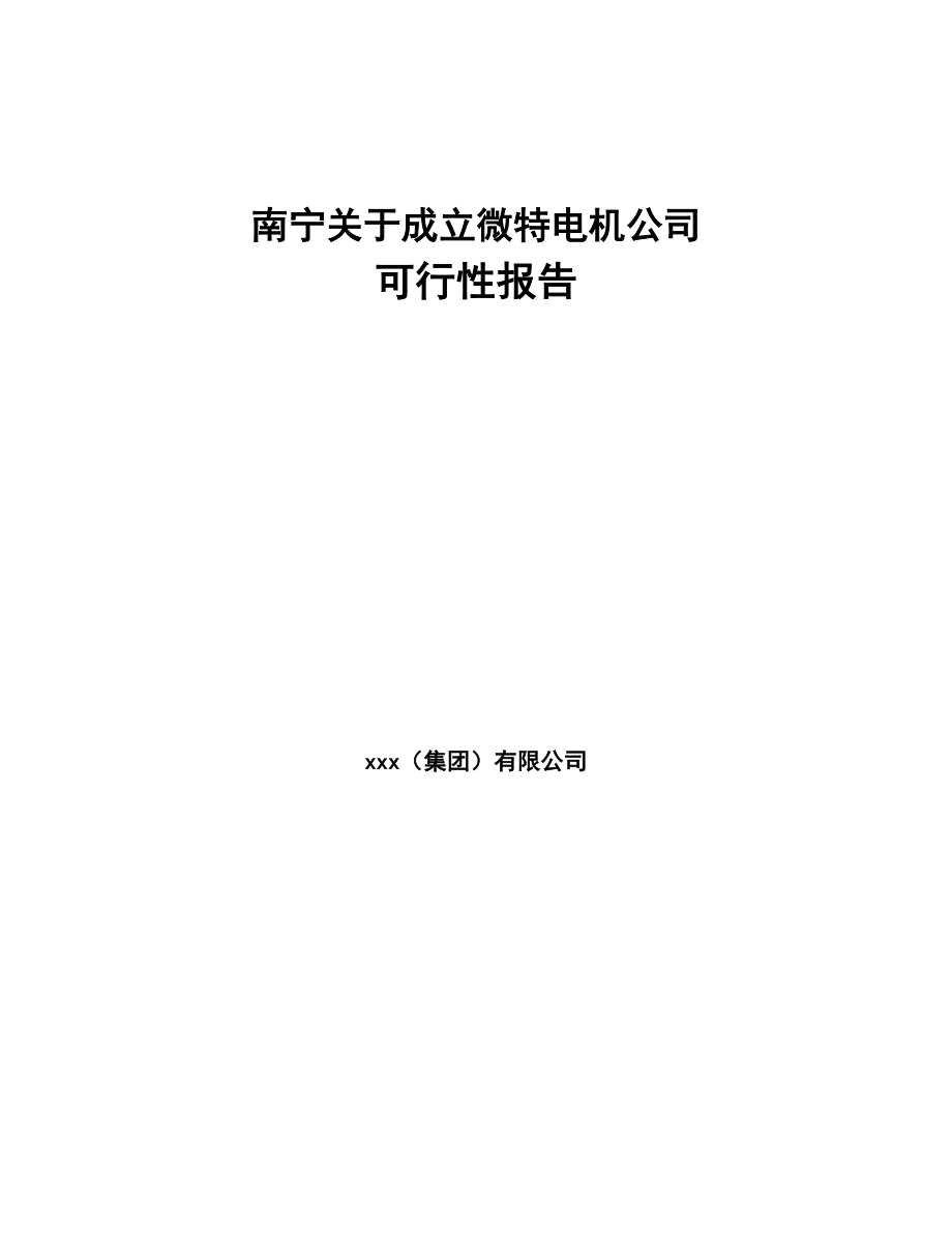 南宁关于成立微特电机公司可行性报告(DOC 101页)_第1页