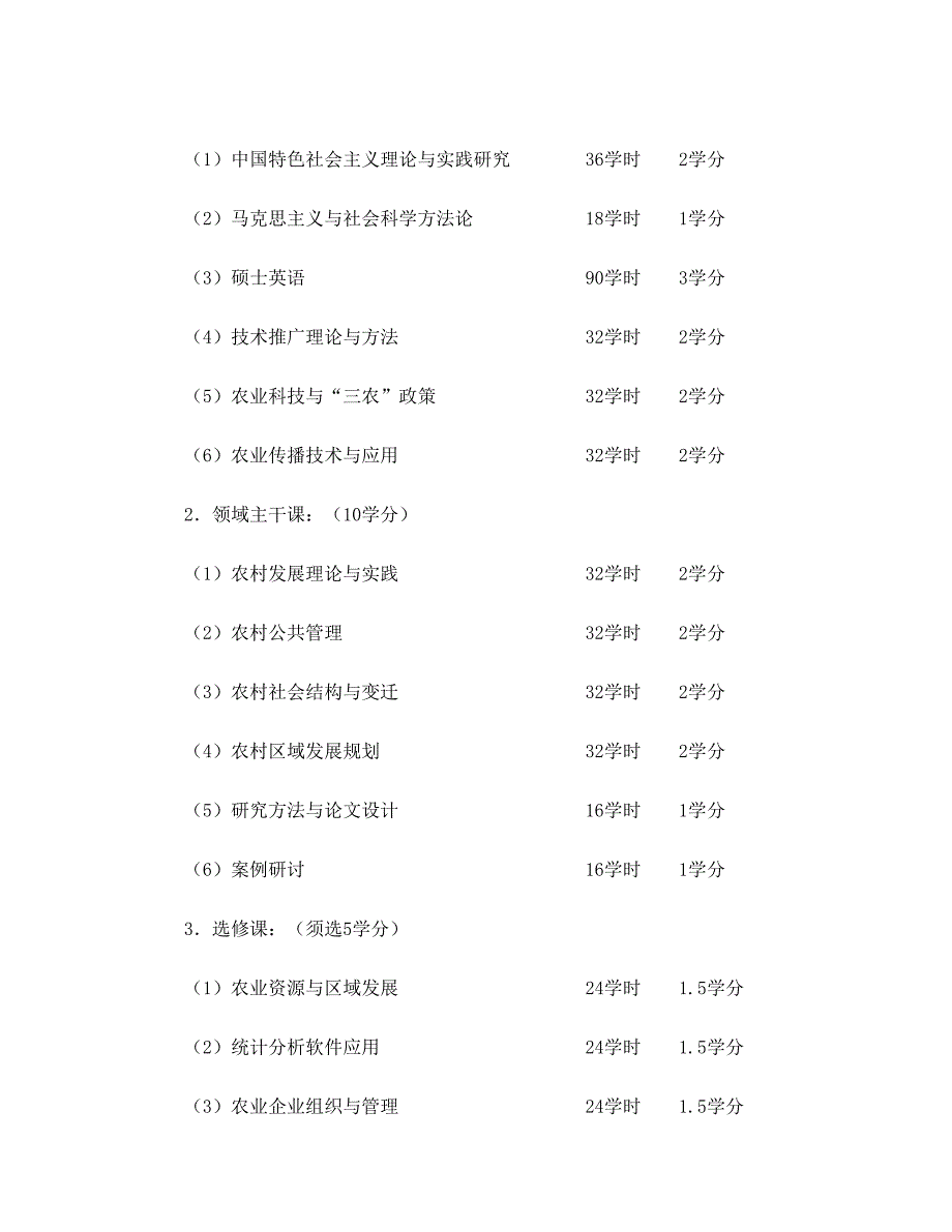 全日制农业推广硕士培养方案_第3页