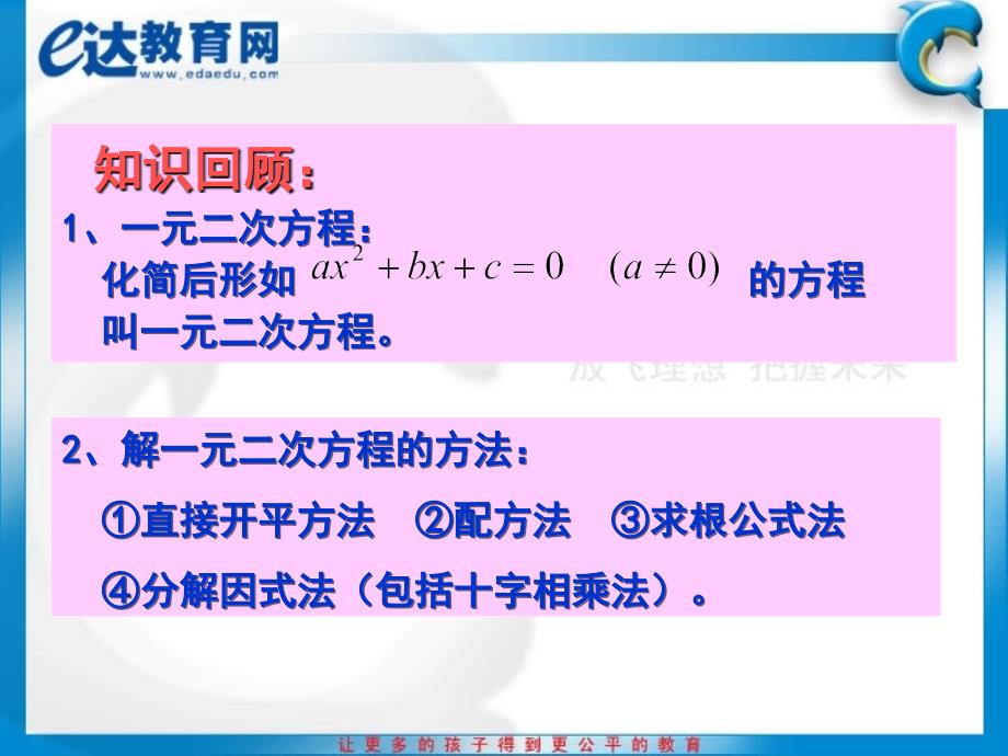 初中数学一元二次方程根的判别式及根与系数的关系优选课资_第3页