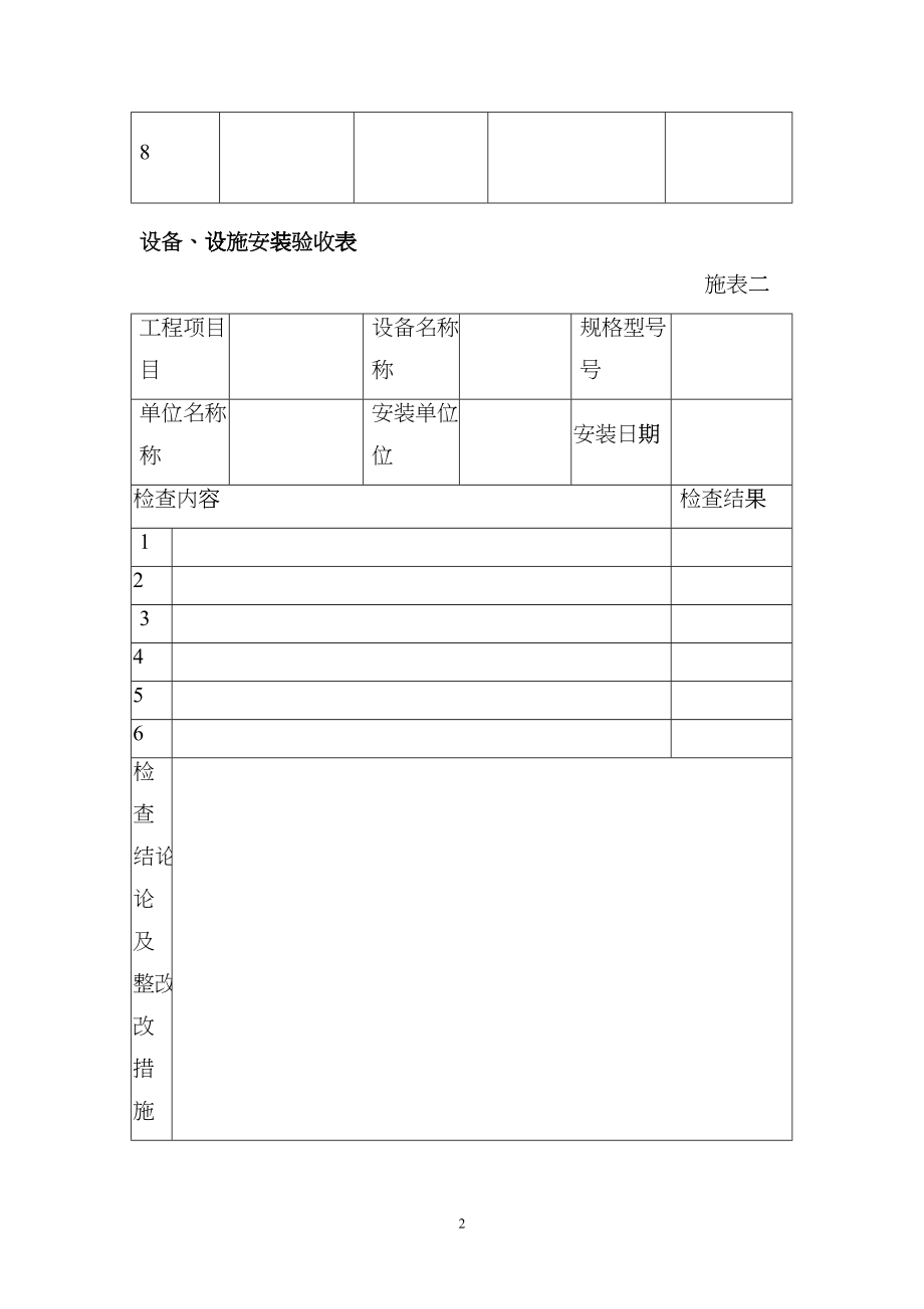 安全标准化管理台帐表格冷库、制冷施工ylx_第2页