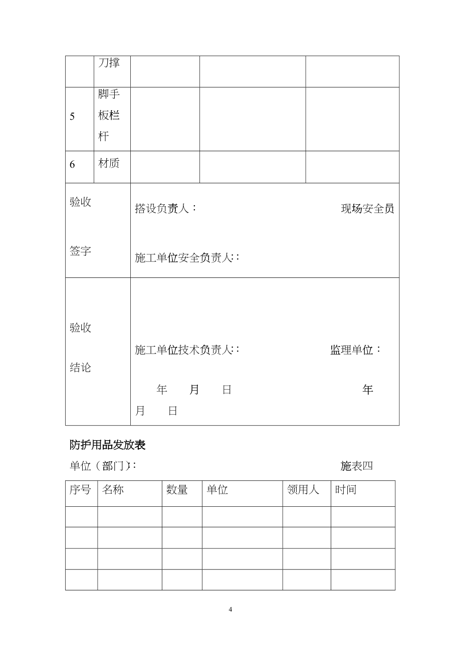 安全标准化管理台帐表格冷库、制冷施工ylx_第4页