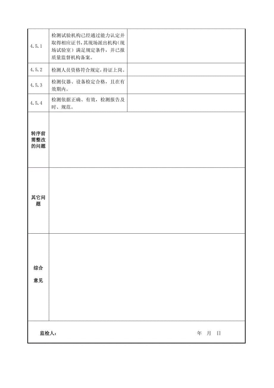 7、架空输电线路杆塔组立前监督检查记录(典型表式-试行版)_第5页