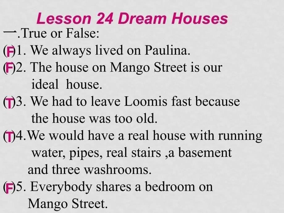 高中英语unit 6 Lesson 24 Dream Houses 课件北师大版必修二u6l42_第5页