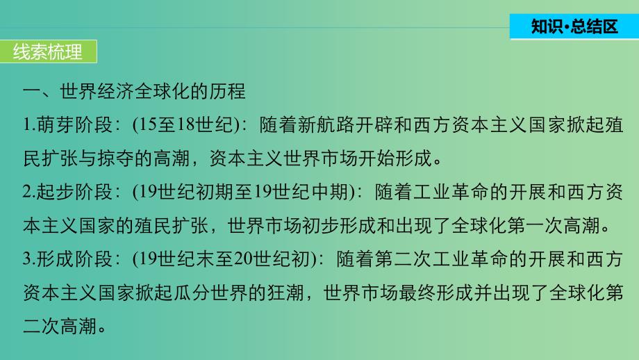 高中历史 第八单元 当今世界经济的全球化趋势 32 单元学习总结课件 北师大版必修2.ppt_第3页