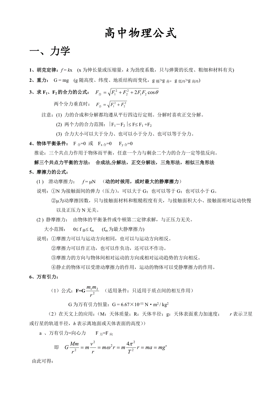 高中物理公式总结大全共14页_第1页