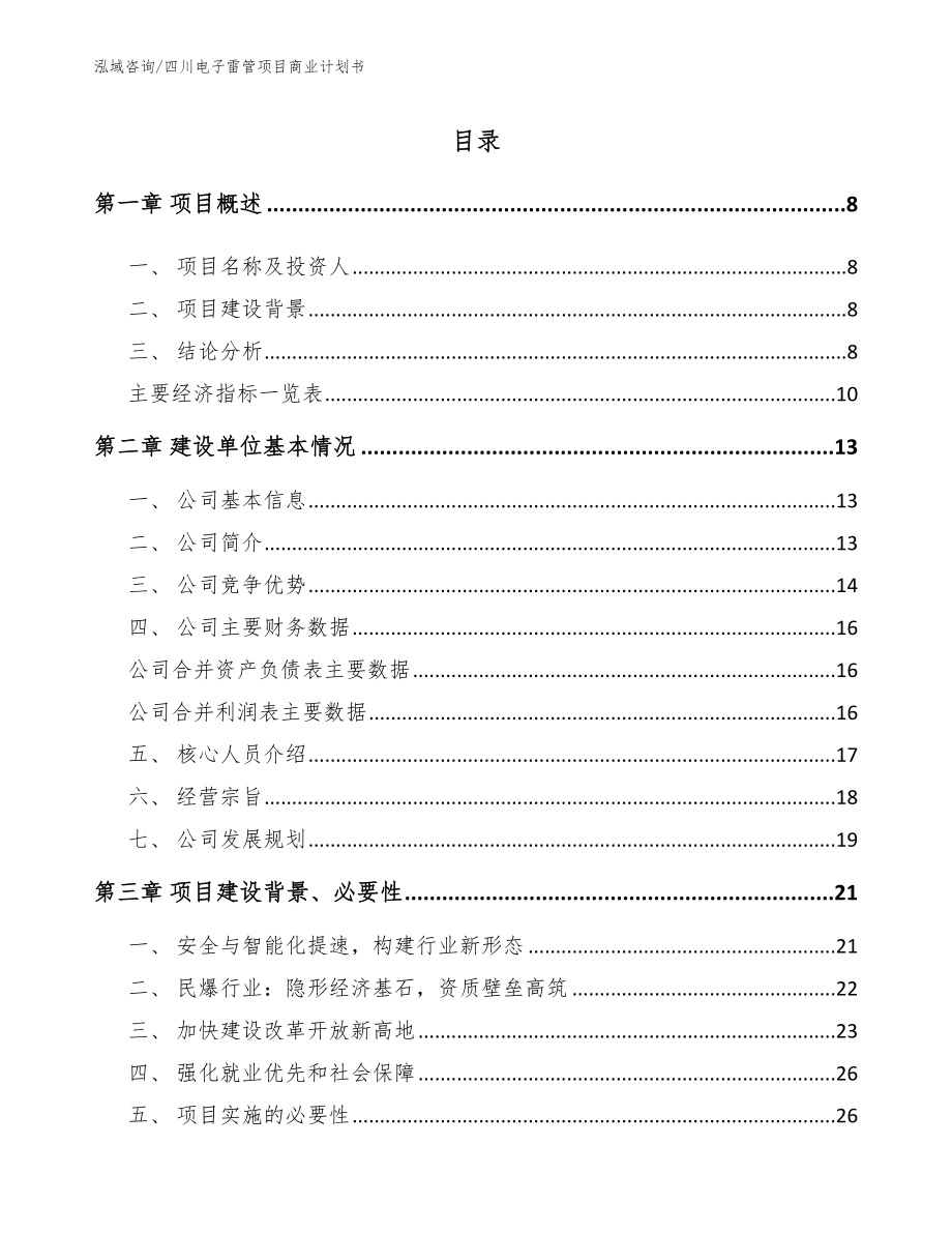 四川电子雷管项目商业计划书_参考模板_第2页