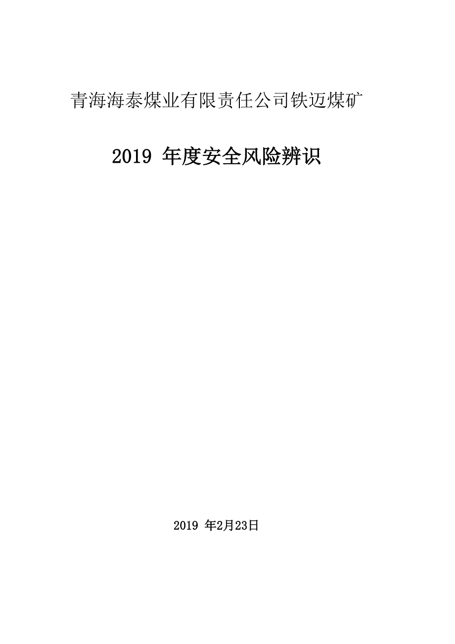 2019年度风险辨识报告_第1页