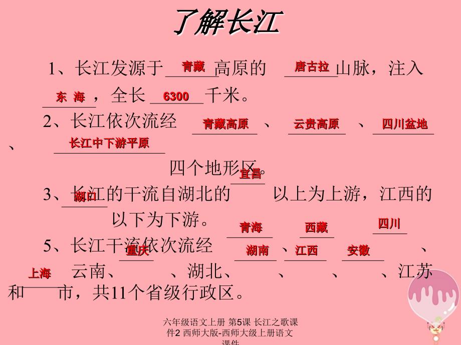 最新六年级语文上册第5课长江之歌课件2_第4页