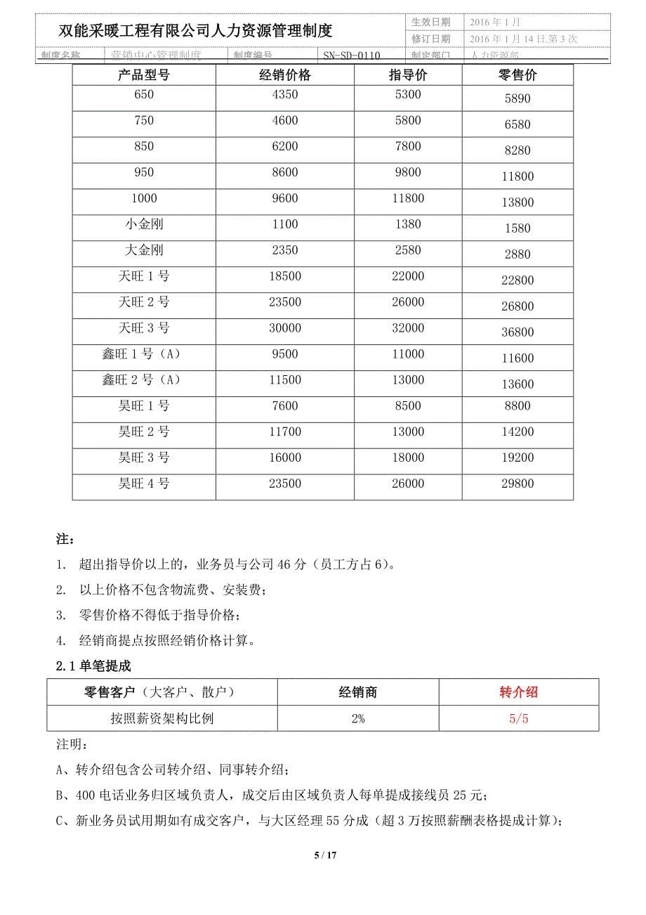 (确认稿)销售提成及费用管理办法.doc_第5页