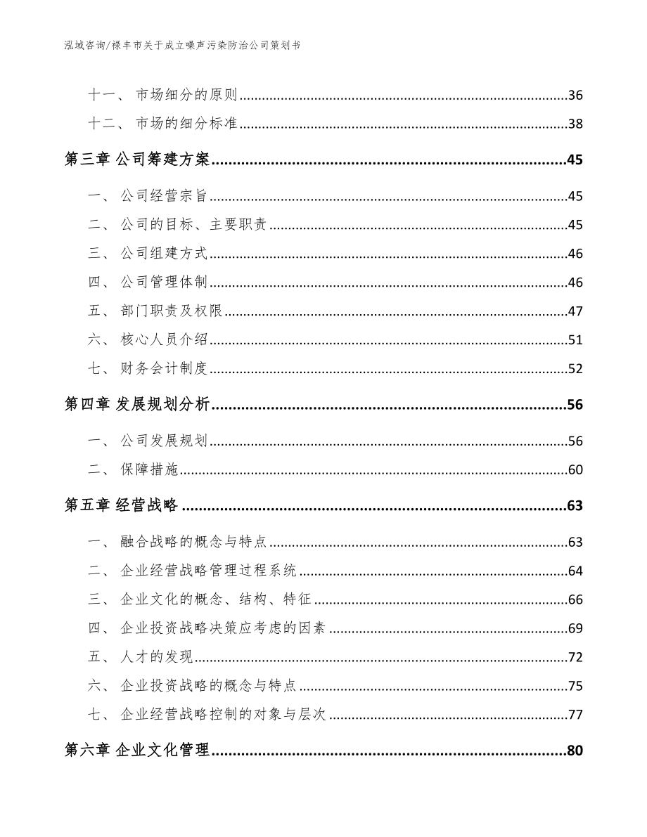 禄丰市关于成立噪声污染防治公司策划书【模板参考】_第2页