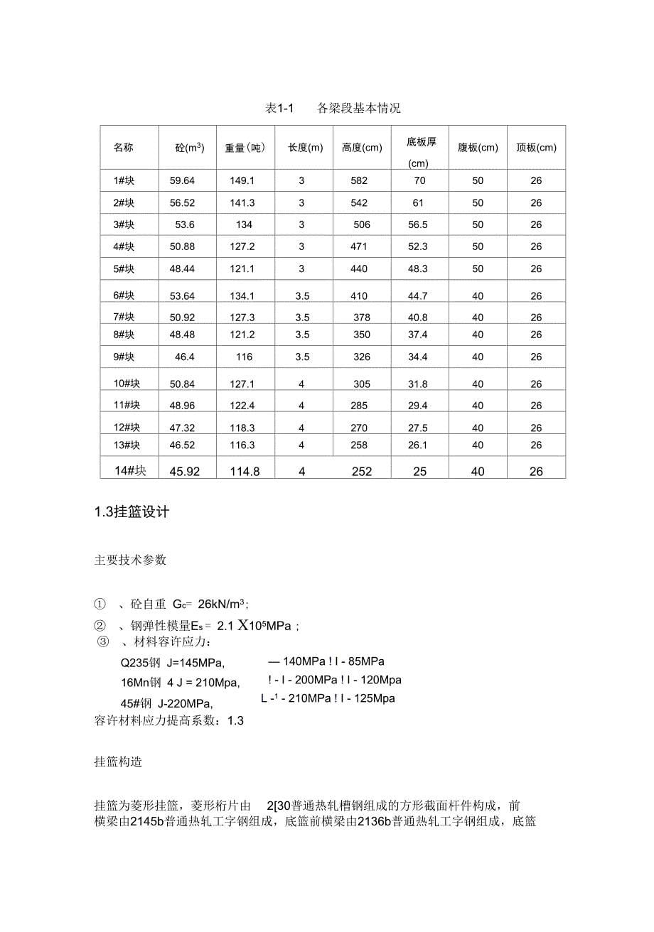 特大桥菱形挂篮设计计算_第5页