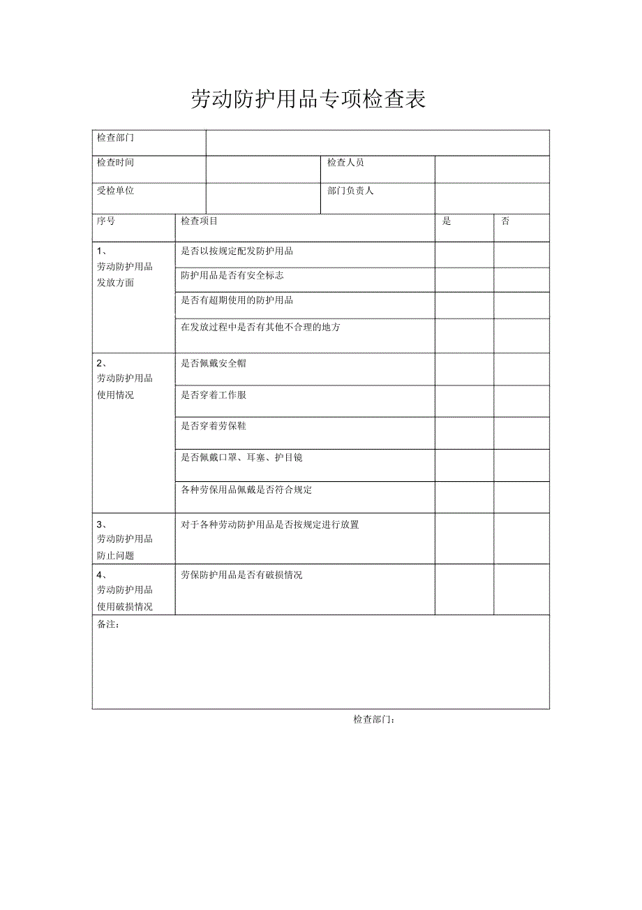 劳保用品检查记录_第1页