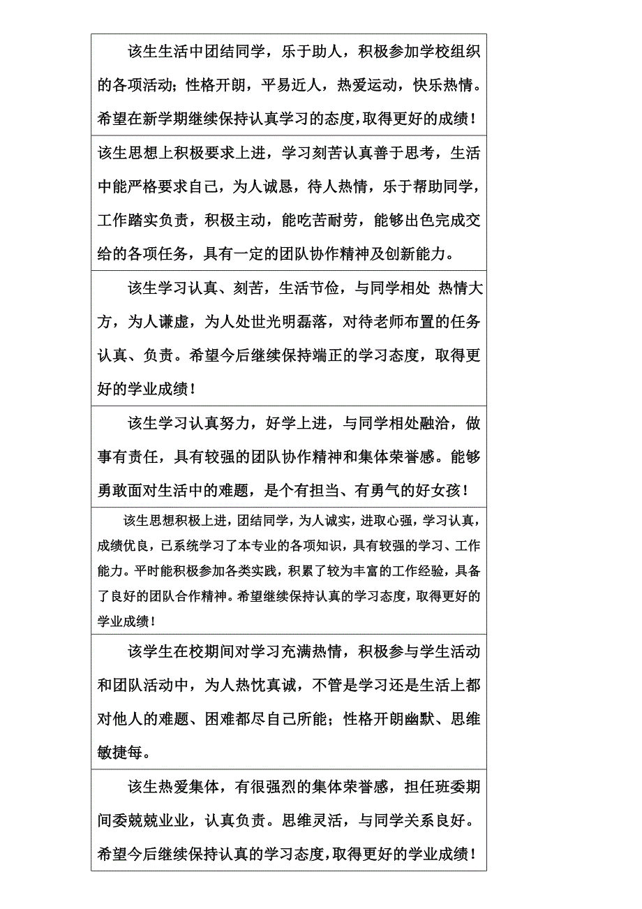 大学生班主任评语_第2页