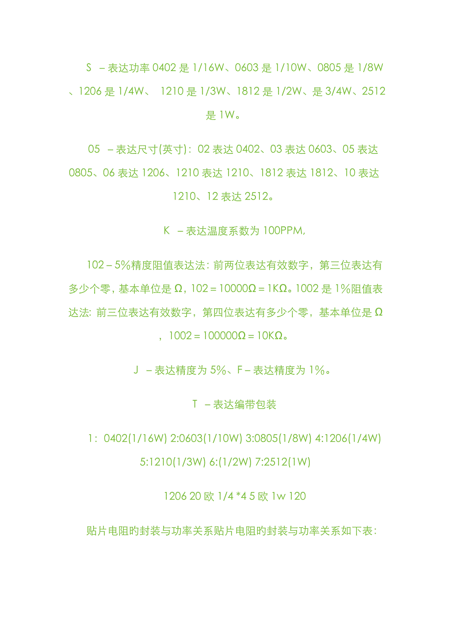 贴片电阻功率与尺寸对照表电阻尺寸功率对照表_第3页