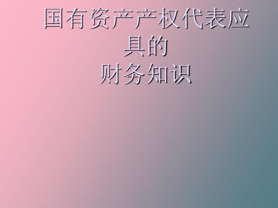 国有资产产权代表应具的财务知识_第1页