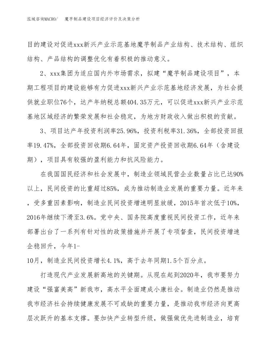 魔芋制品建设项目经济评价及决策分析模板范文.docx_第5页