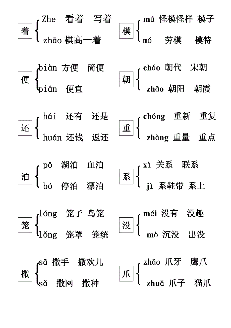 三年级上册多音字_第2页