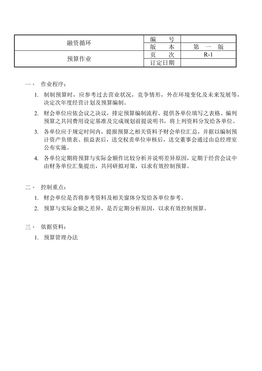 某咨询给外资上市公司做的内控循环(doc29)_第1页